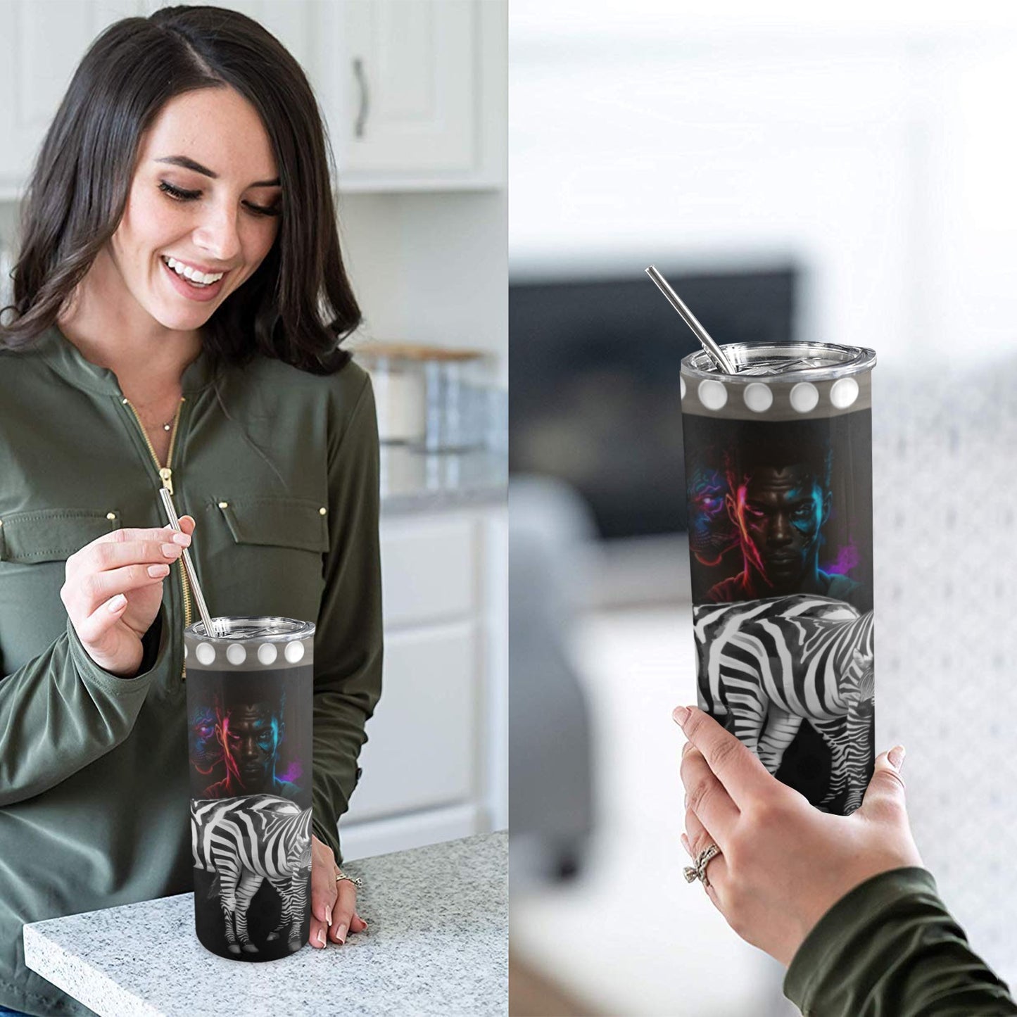 ALIM4U- A23 Drinking Cup 20oz 20oz Tall Skinny Tumbler with Lid and Straw
