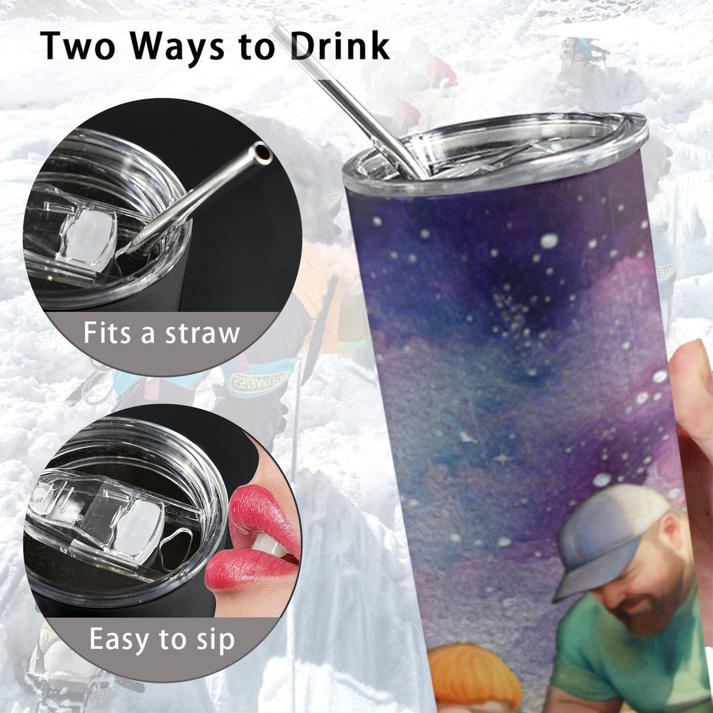 ALIM4U- A13 Drinking Cup 20 oz 20oz Tall Skinny Tumbler with Lid and Straw