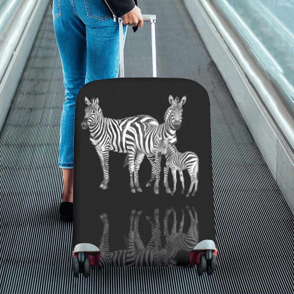 Luggage Cover Large Size 26-28 Black with Zebras