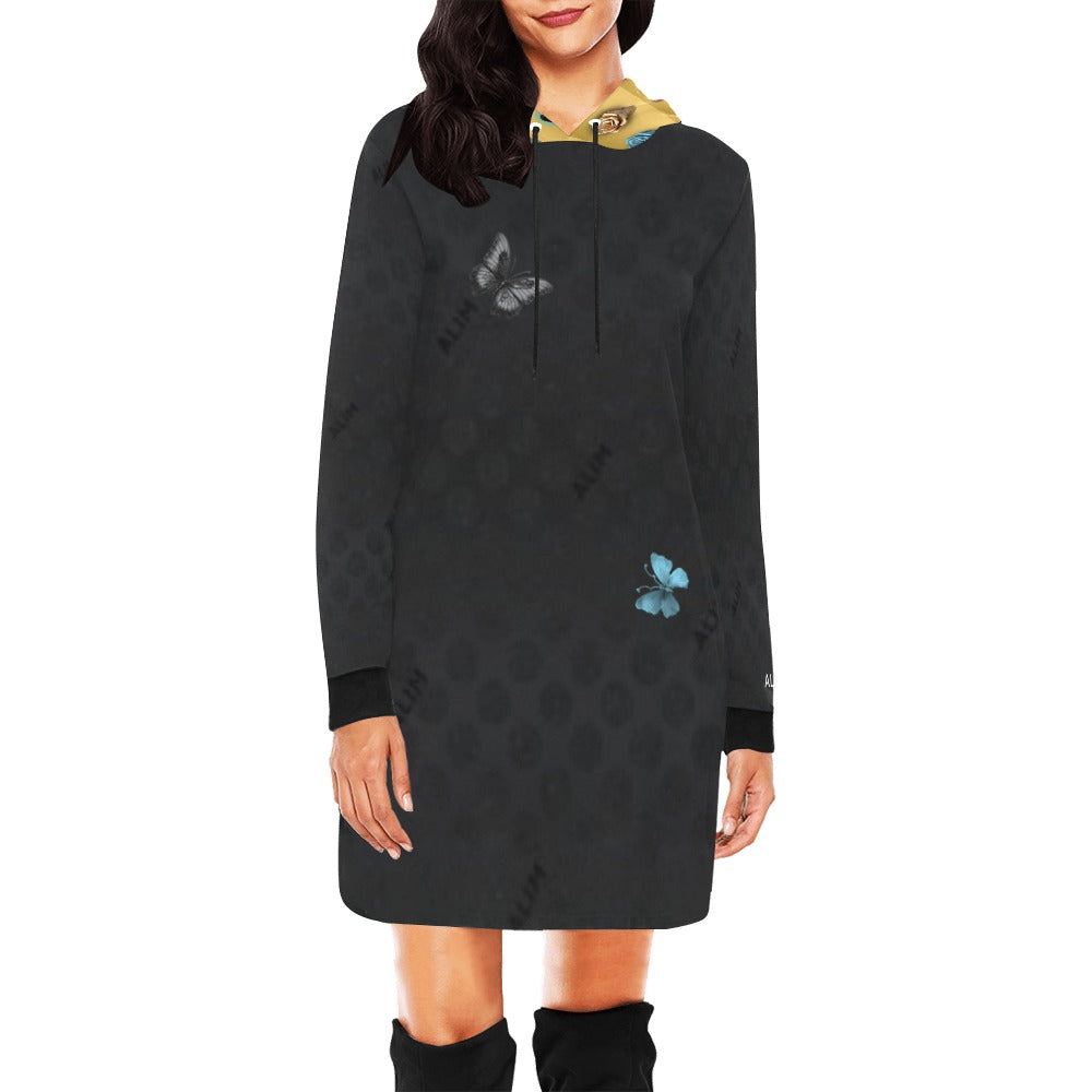 ALIM4U- (Hood and Back) Rows of Roses 4 Women's All Over Print Hoodie Mini Dress(Model H27)