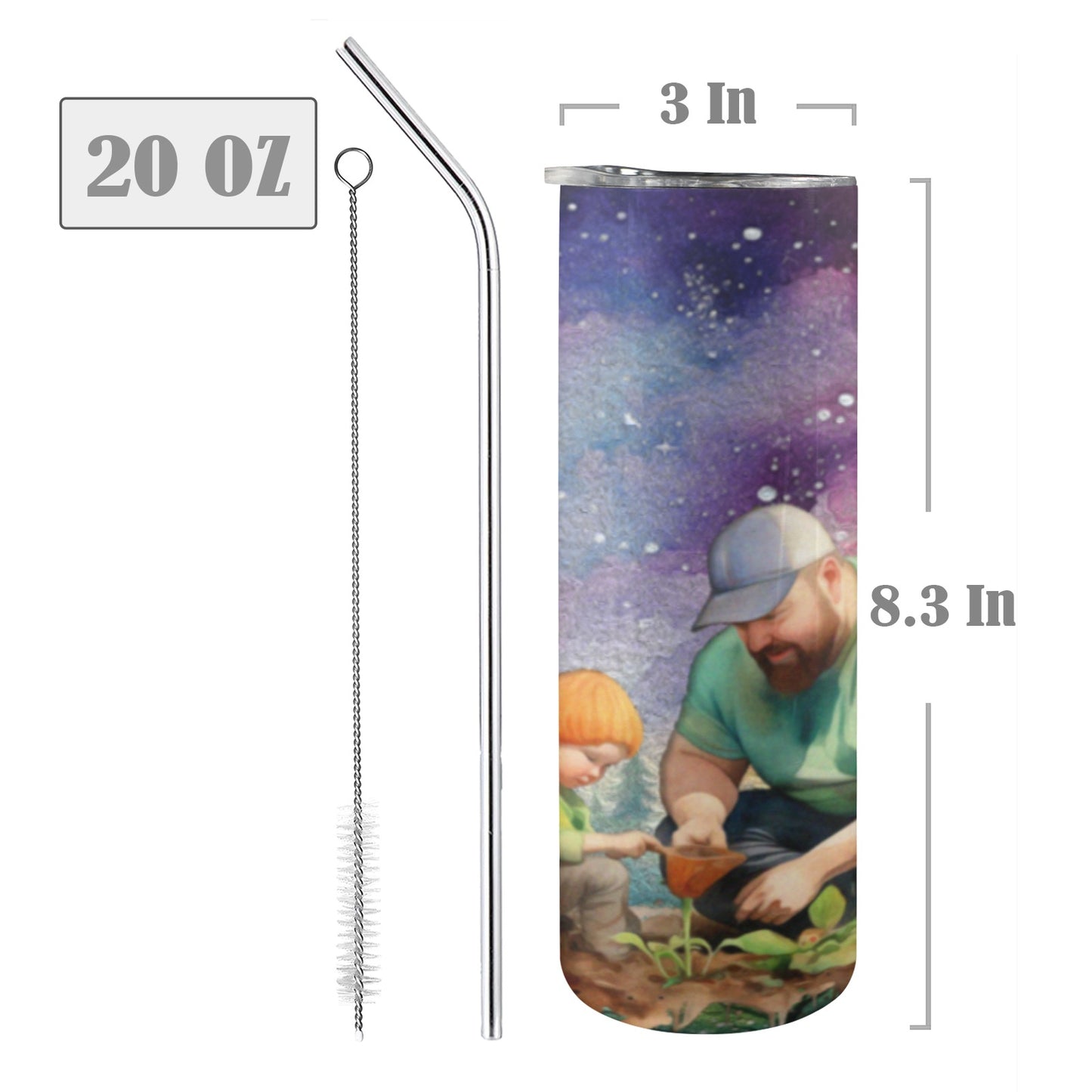ALIM4U- A13 Drinking Cup 20 oz 20oz Tall Skinny Tumbler with Lid and Straw