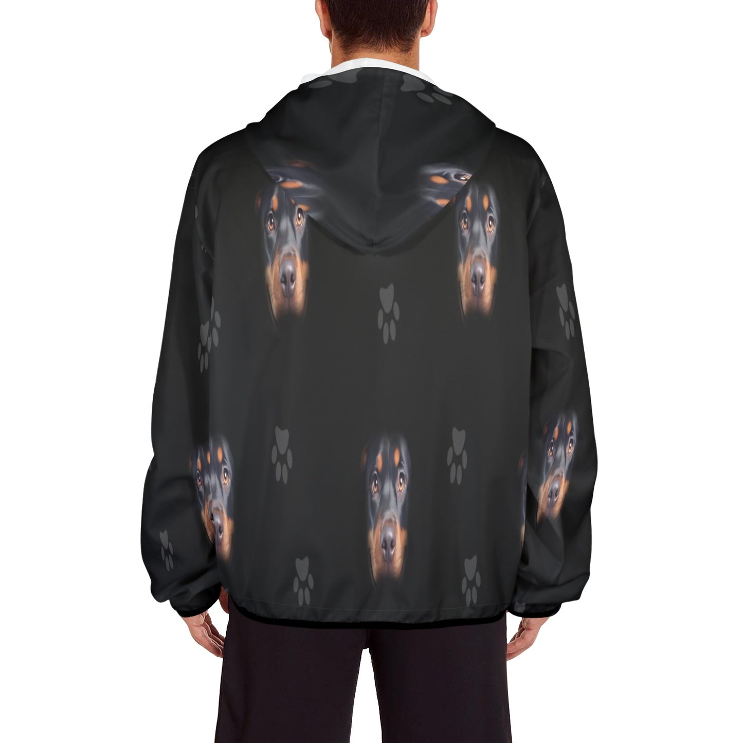 ALIM4U- Rottweiler Dog Men's Sun Protection Hoodie(Model H62)