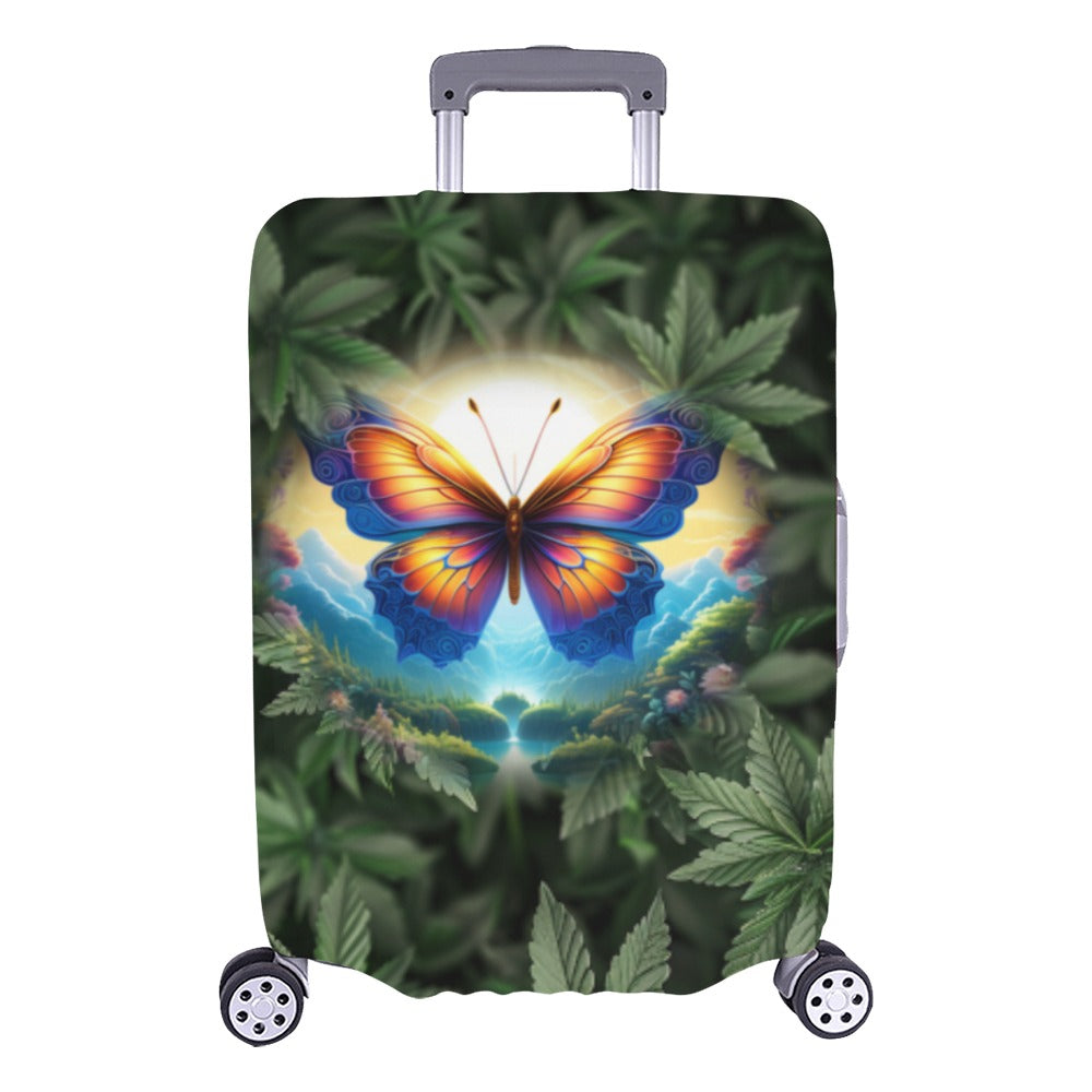 ALIM4U- Butterfly and Cannabis Luggage Cover (Large Size) (26"-28")