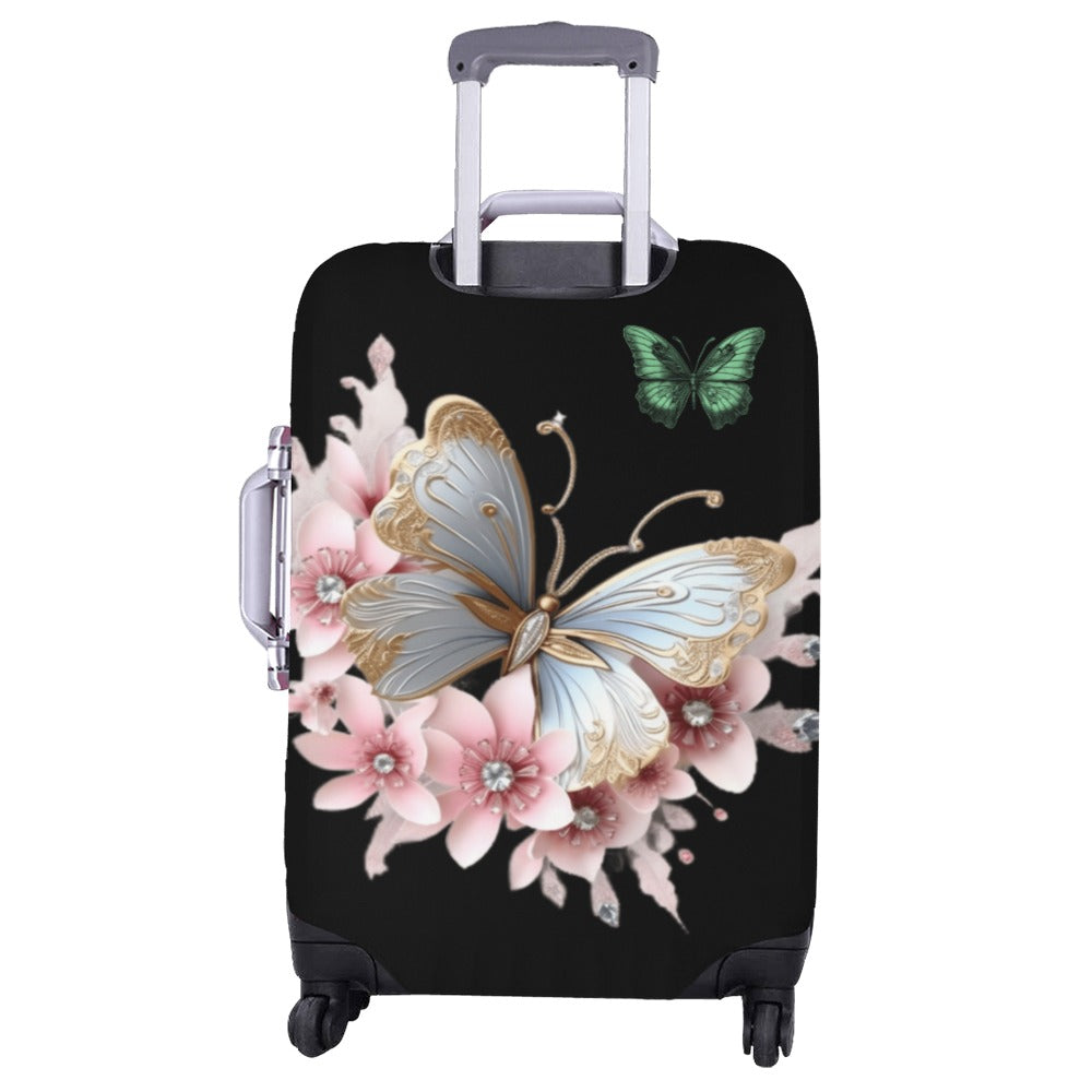 ALIM4U- Large Pink Rose Luggage Cover (Large Size) (26"-28")