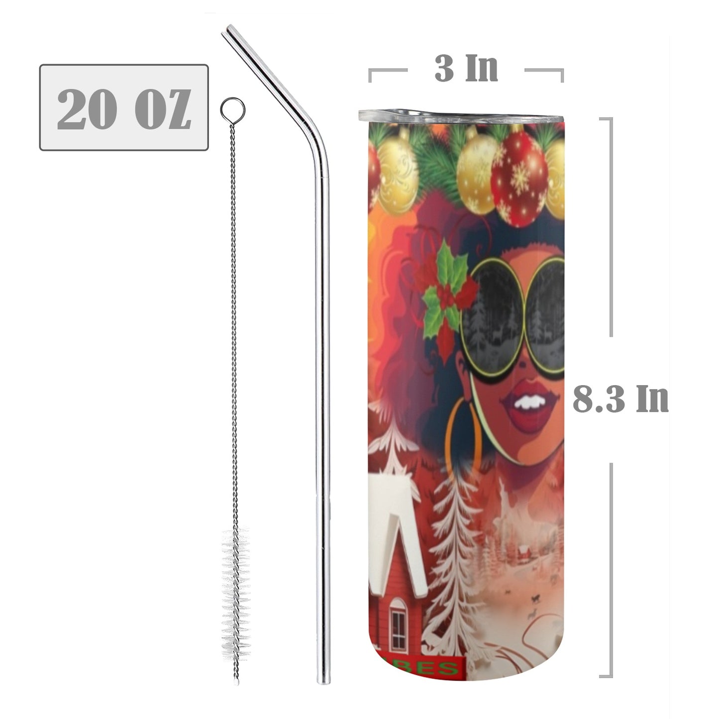 ALIM4U- A16 Drinking Cup 20 oz 20oz Tall Skinny Tumbler with Lid and Straw