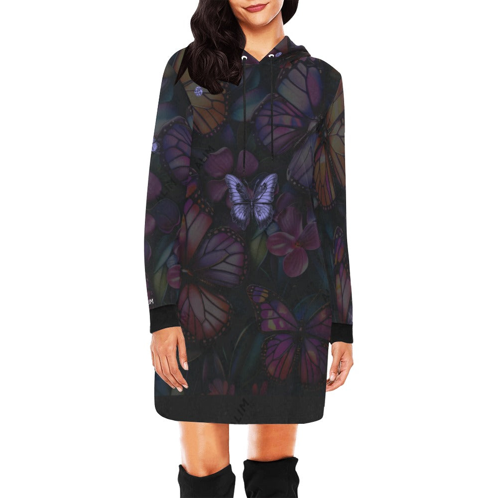 ALIM4U- Monarchs Women's All Over Print Hoodie Mini Dress(Model H27)