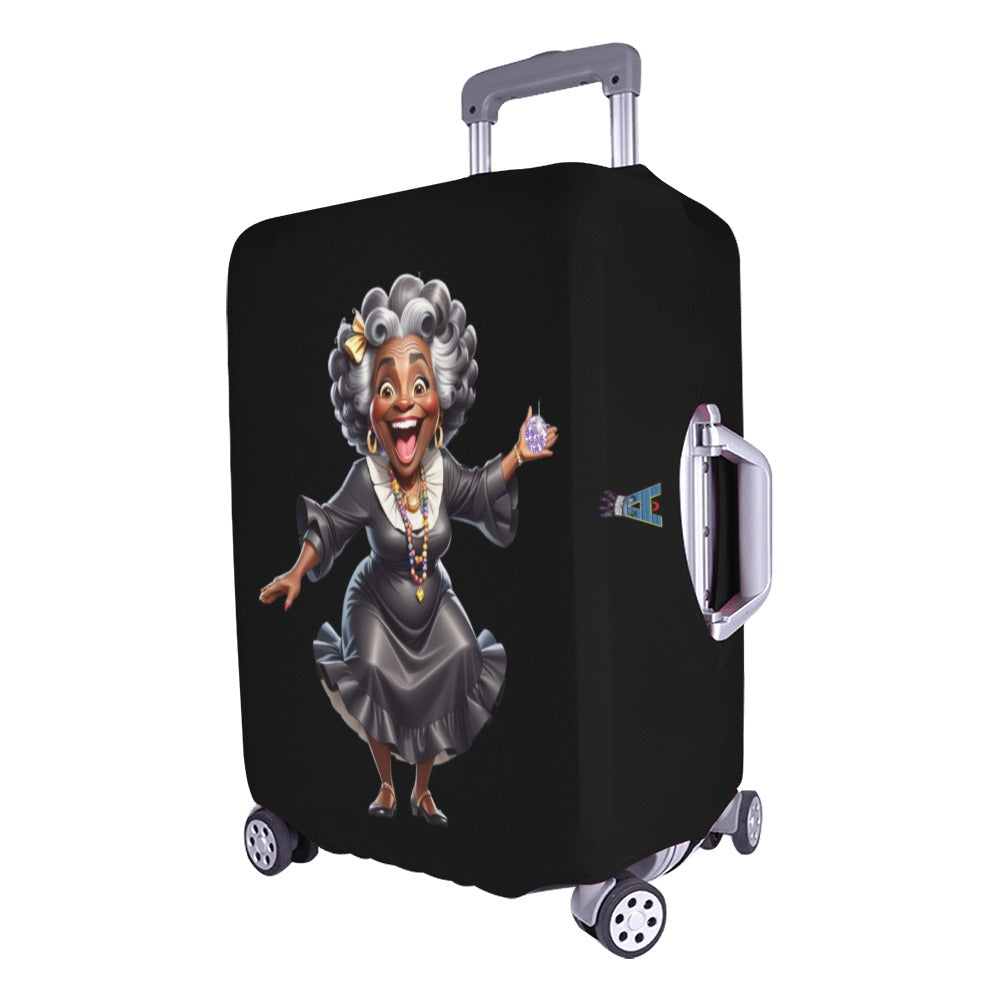 ALIM4U- Black Woman 15 Luggage Cover (Large Size) (26"-28")
