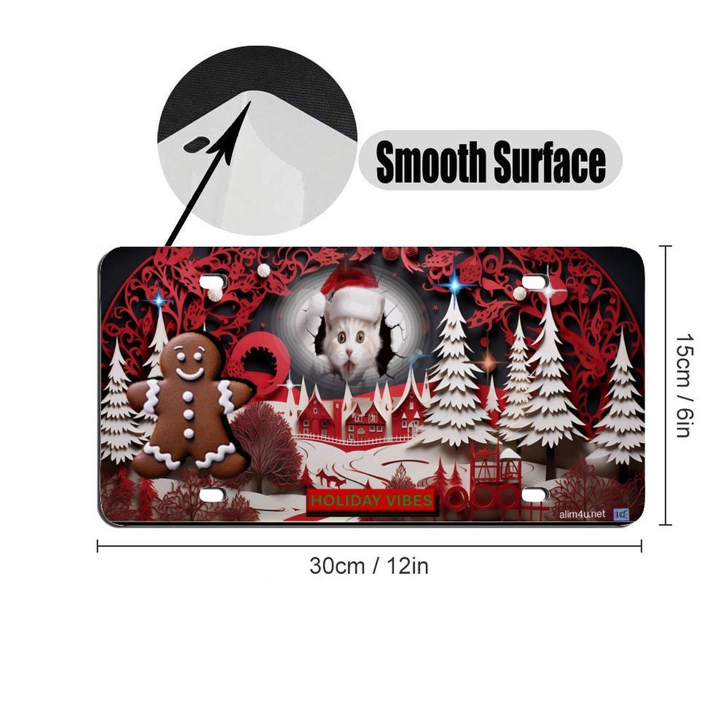 ALIM4U Christmas Car License Plate-11.8”x5.9”