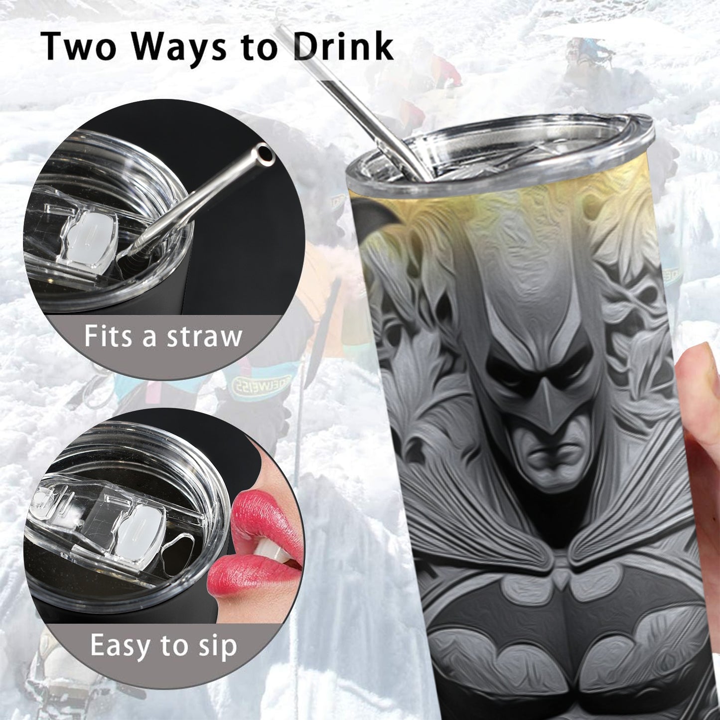 ALIM4U- A15 Drinking Cup 20 oz 20oz Tall Skinny Tumbler with Lid and Straw