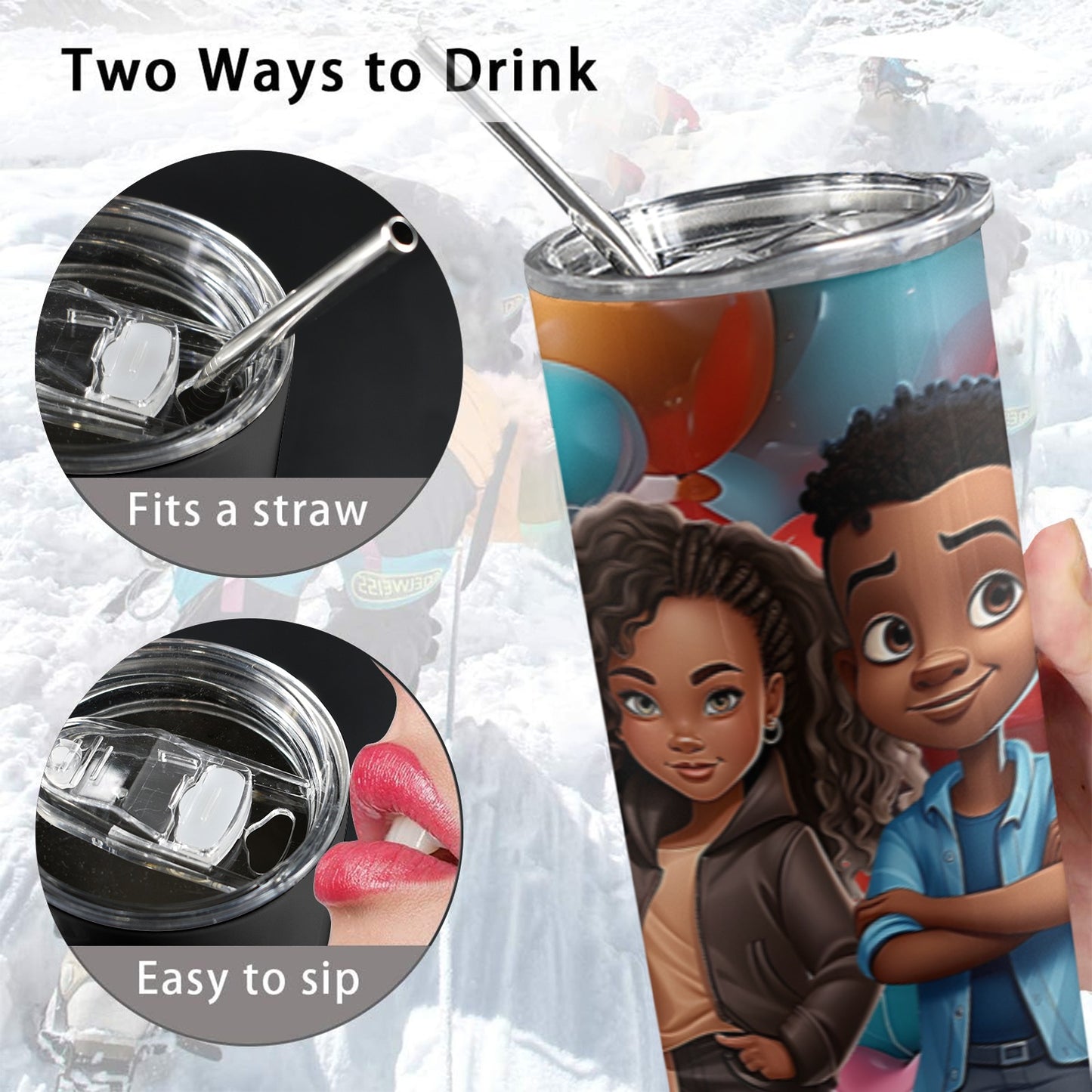 ALIM4U- A129 Drinking Cup 20 oz 20oz Tall Skinny Tumbler with Lid and Straw