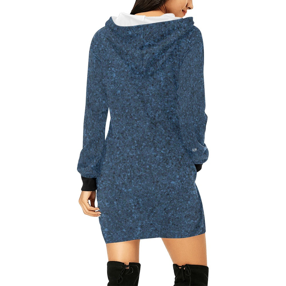 ALIM4U- Paris Eiffel Tower Women's All Over Print Hoodie Mini Dress(Model H27)