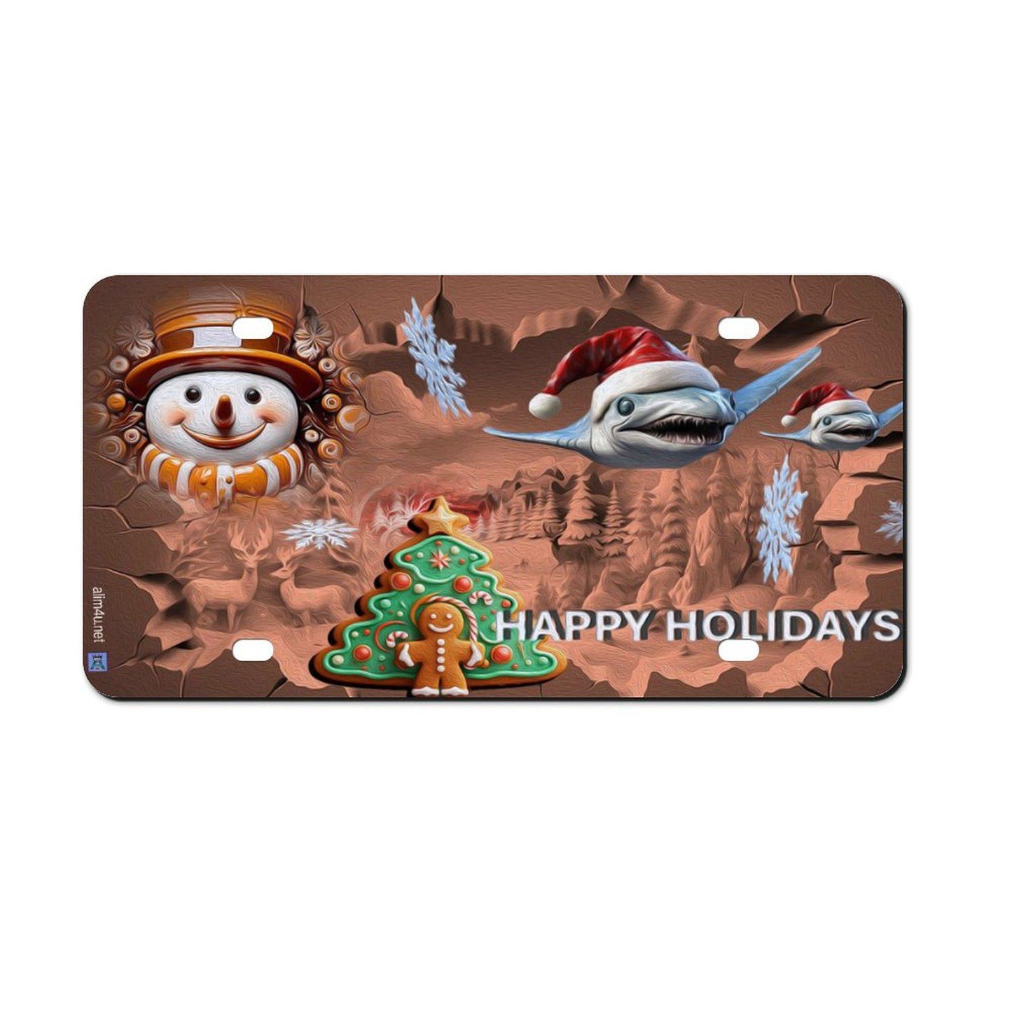 ALIM4U Christmas Car License Plate-11.8”x5.9”