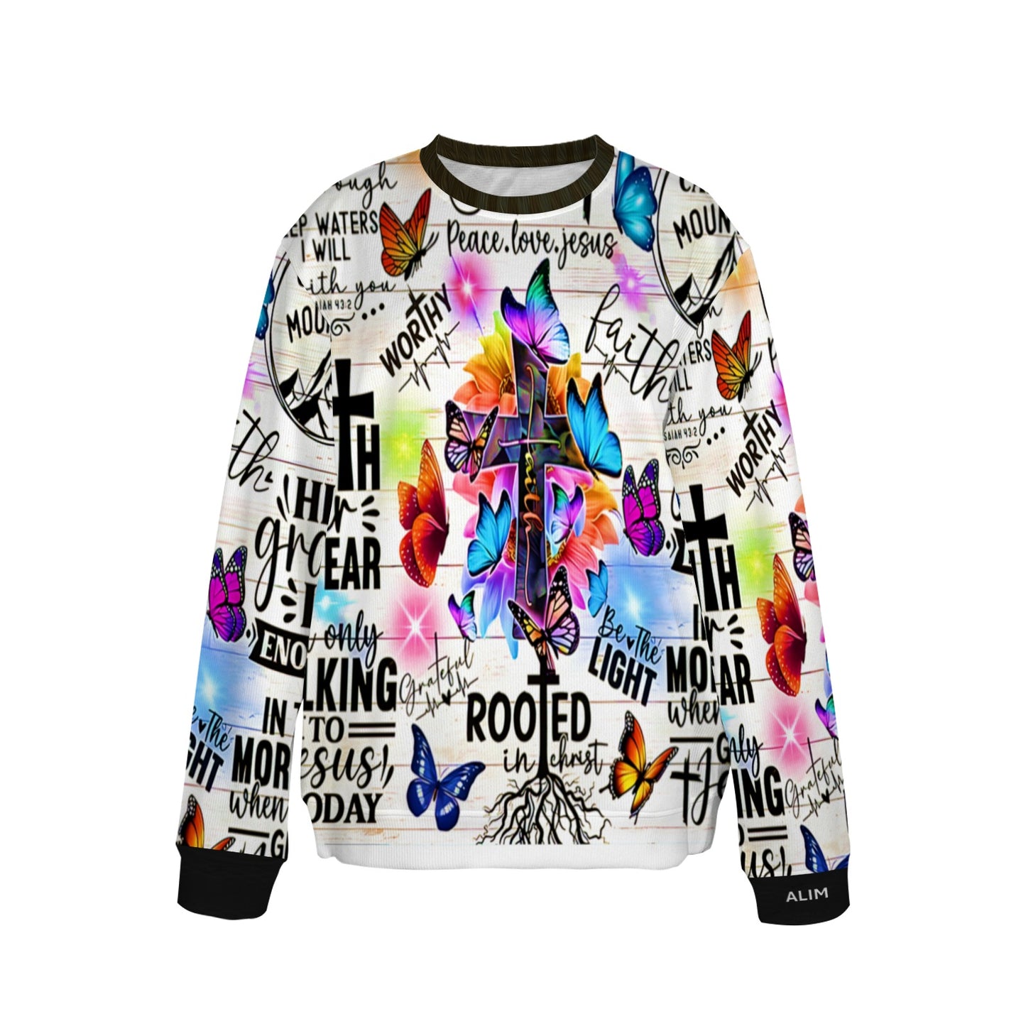ALIM4U- Multi-Colored Faith Abstract 2 All Over Print Sweater(Large Size)