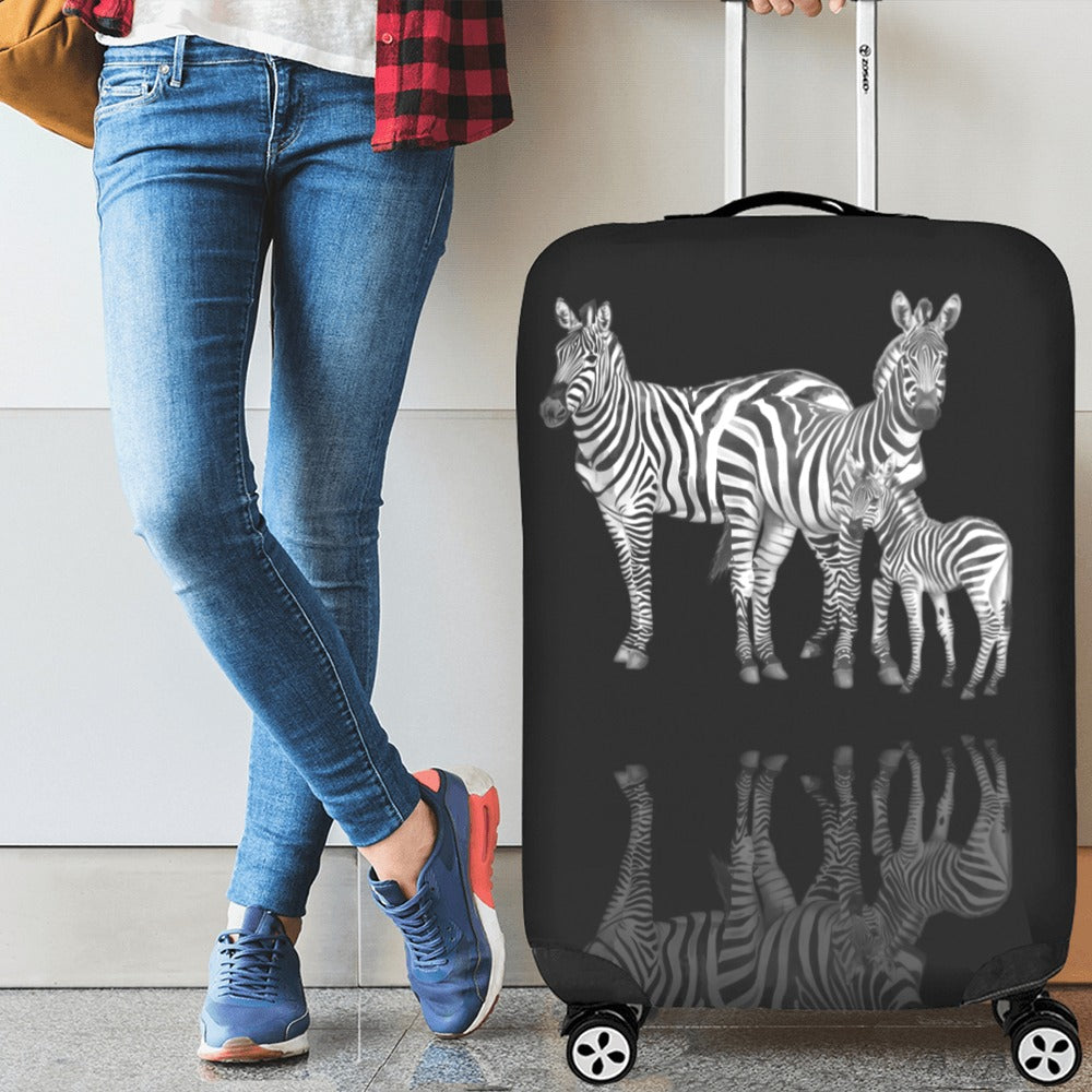 ALIM4U- Zebra Family Luggage Cover (Large Size) (26"-28")