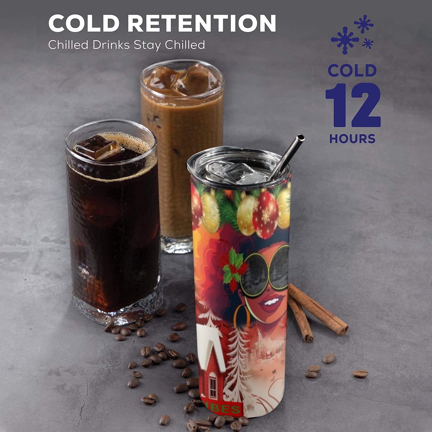 ALIM4U- A16 Drinking Cup 20 oz 20oz Tall Skinny Tumbler with Lid and Straw