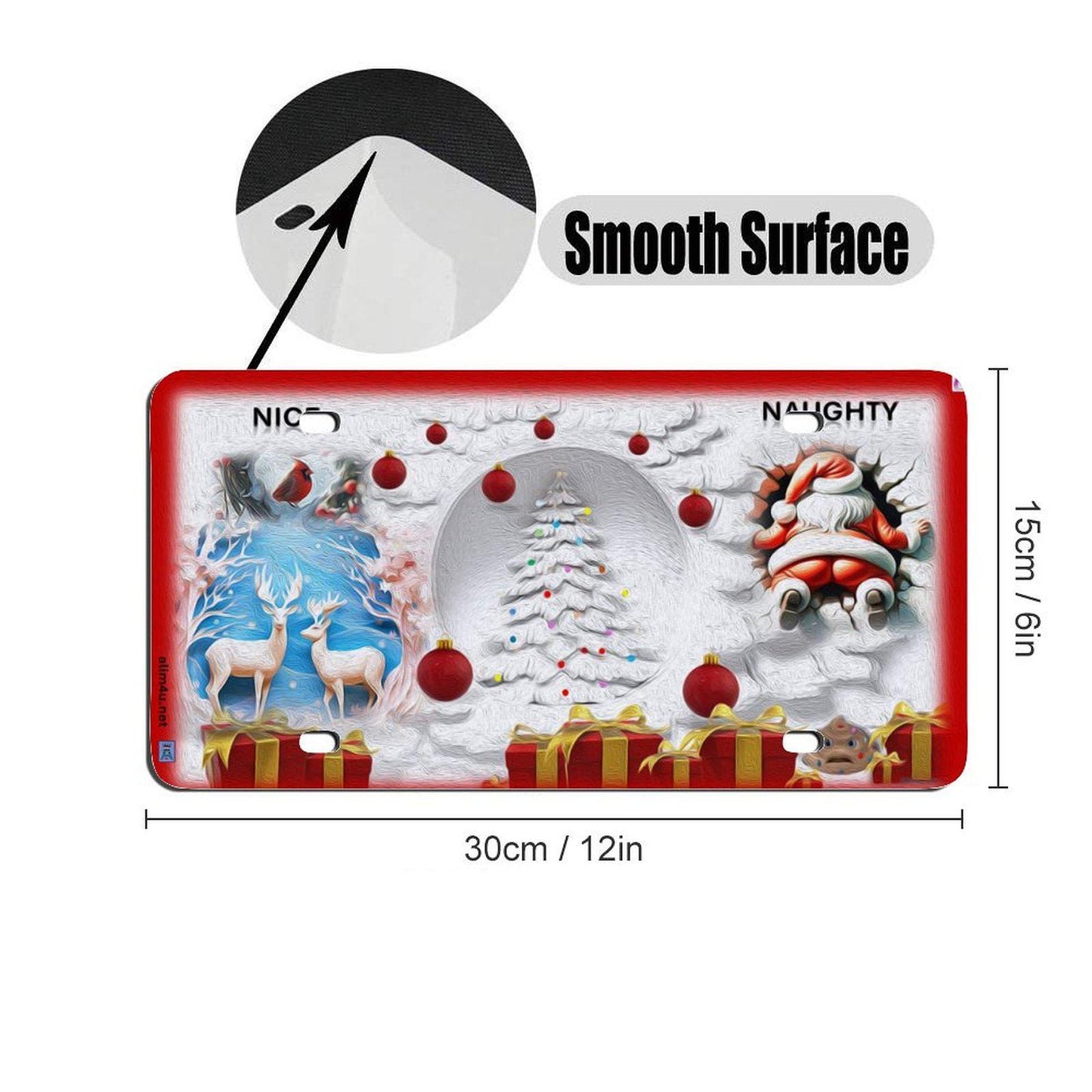 ALIM4U Christmas Car License Plate-11.8”x5.9”