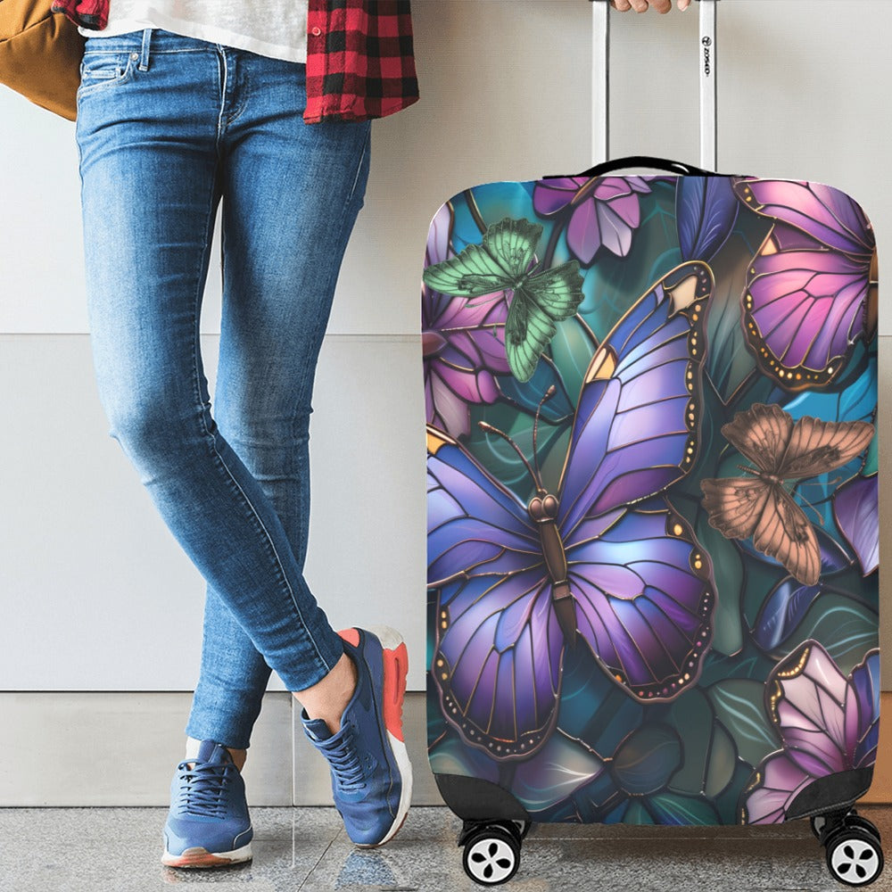 ALIM4U- Monarch Stained Glass Luggage Cover (Large Size) (26"-28")