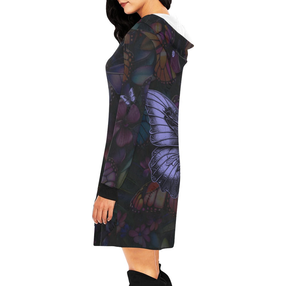 ALIM4U- Monarchs Women's All Over Print Hoodie Mini Dress(Model H27)