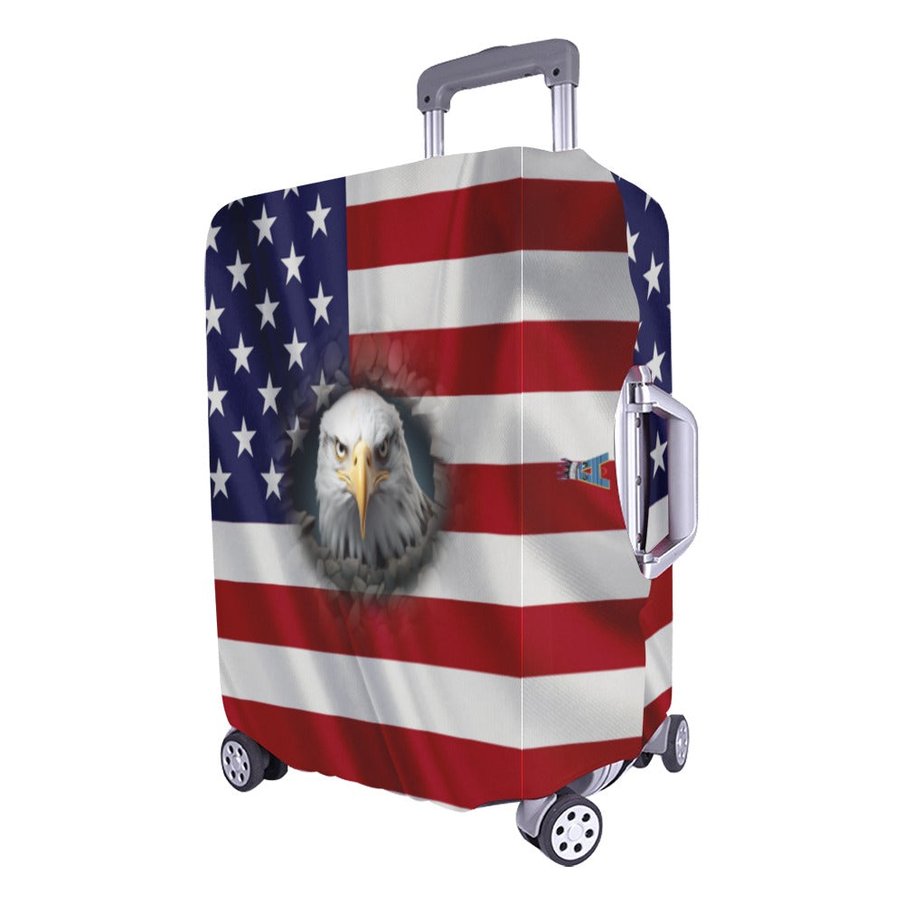 ALIM4U- American Flag and Eagle 2 Luggage Cover (Large Size) (26"-28")