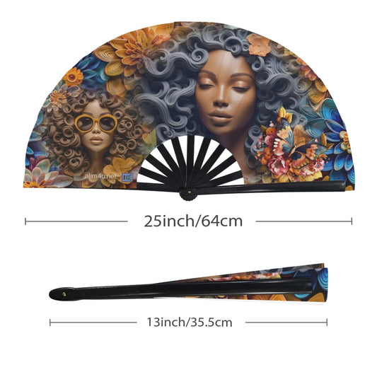 Folding Clack Fan 40 multi colored floral butterflies