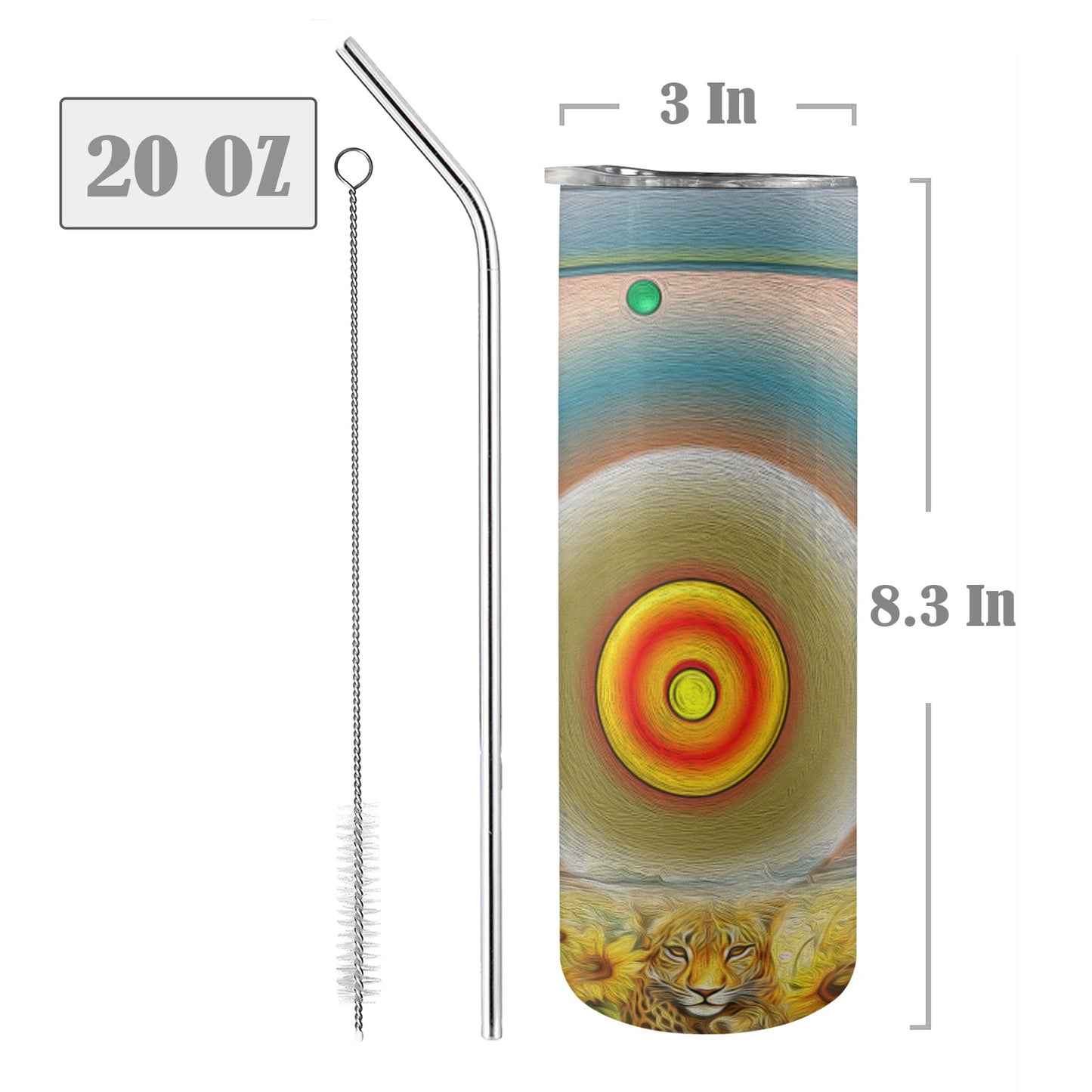 ALIM4U- A312 Drinking Cup 20oz 20oz Tall Skinny Tumbler with Lid and Straw