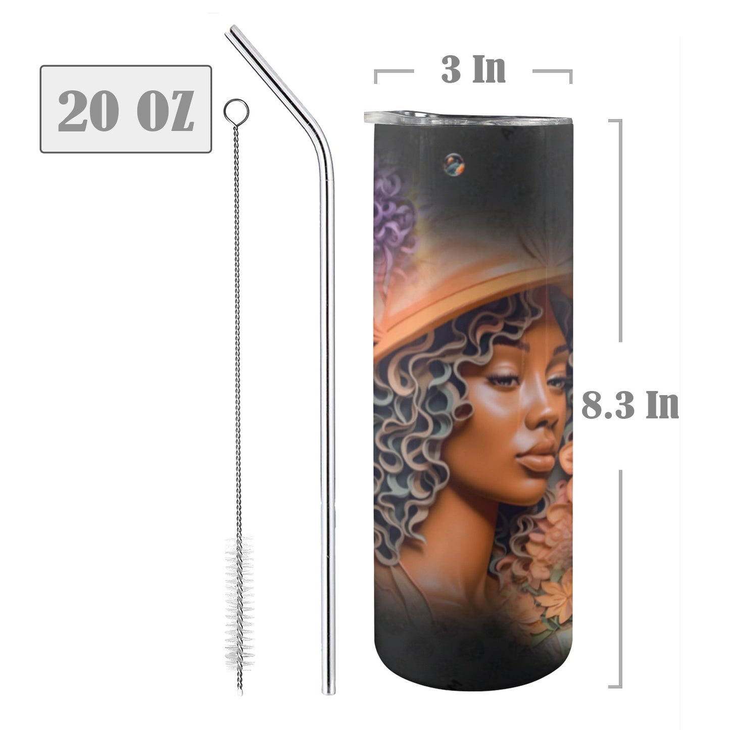 ALIM4U- A22 Drinking Cup 20oz 20oz Tall Skinny Tumbler with Lid and Straw