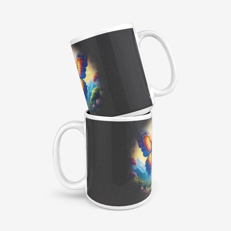 ALIM4U "Butterfly Glo" Classic Glossy Mug