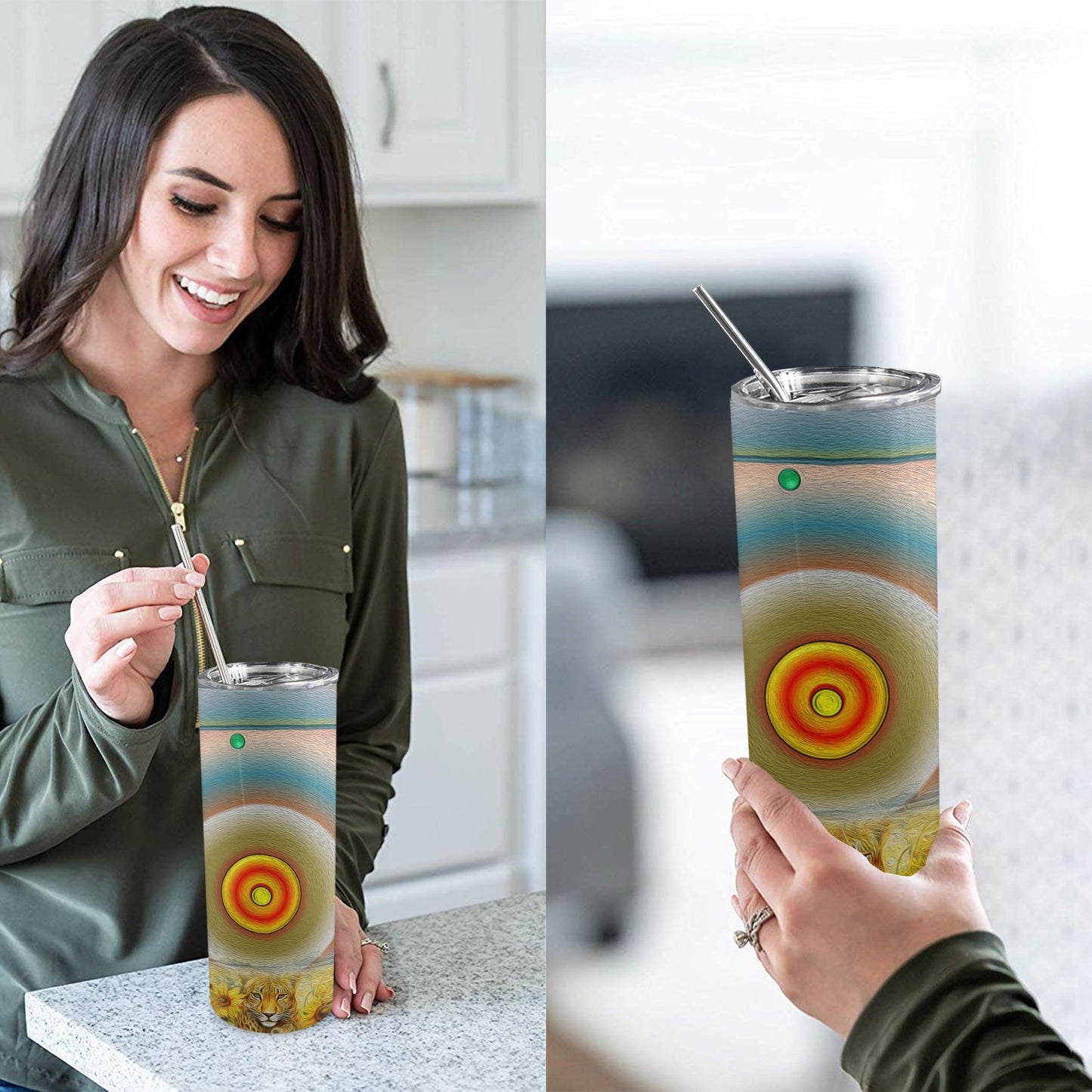 ALIM4U- A312 Drinking Cup 20oz 20oz Tall Skinny Tumbler with Lid and Straw