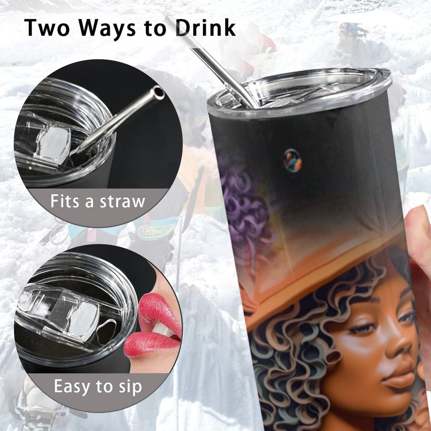 ALIM4U- A22 Drinking Cup 20oz 20oz Tall Skinny Tumbler with Lid and Straw
