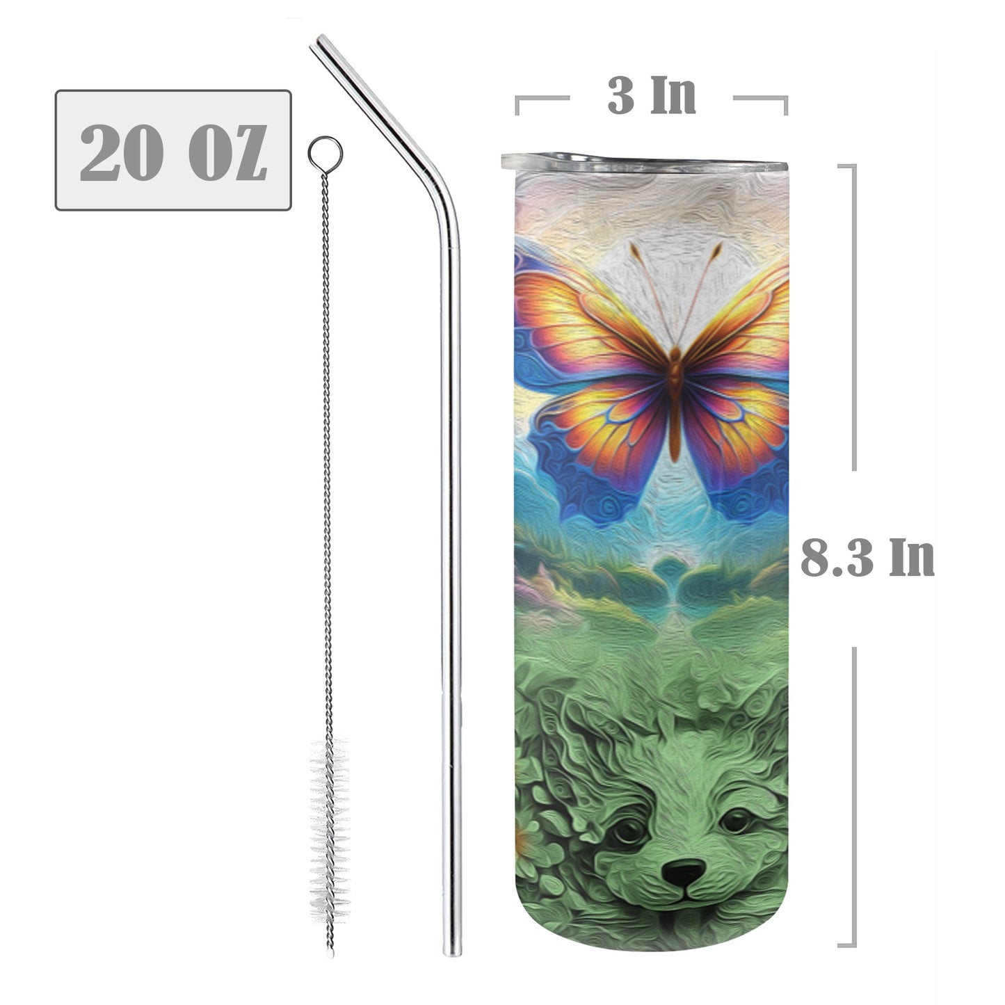 ALIM4U- A11 Drinking Cup 20 oz 20oz Tall Skinny Tumbler with Lid and Straw