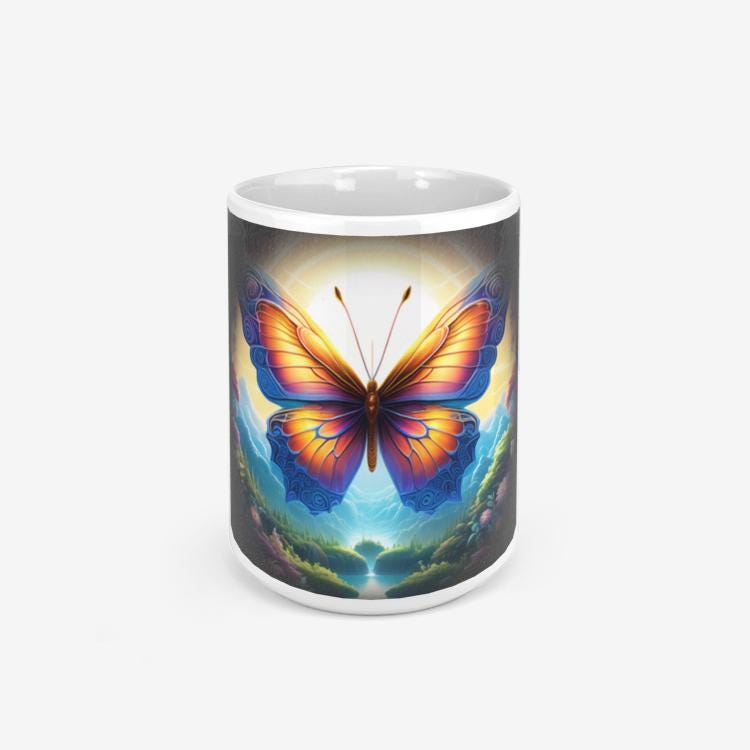 ALIM4U "Butterfly Glo" Classic Glossy Mug