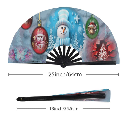 Folding Clack Fan 23 multi colored floral butterflies faces