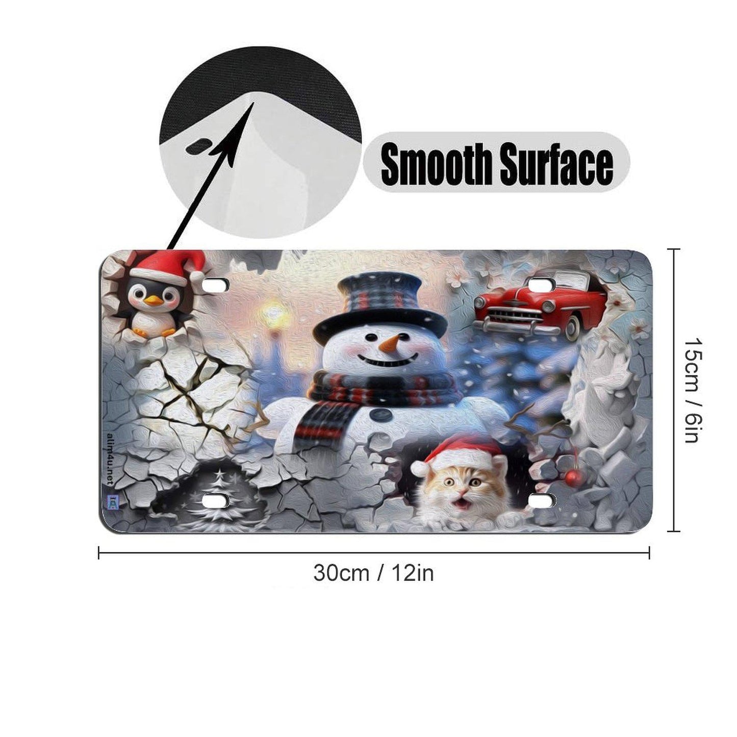 ALIM4U Christmas Car License Plate-11.8”x5.9”