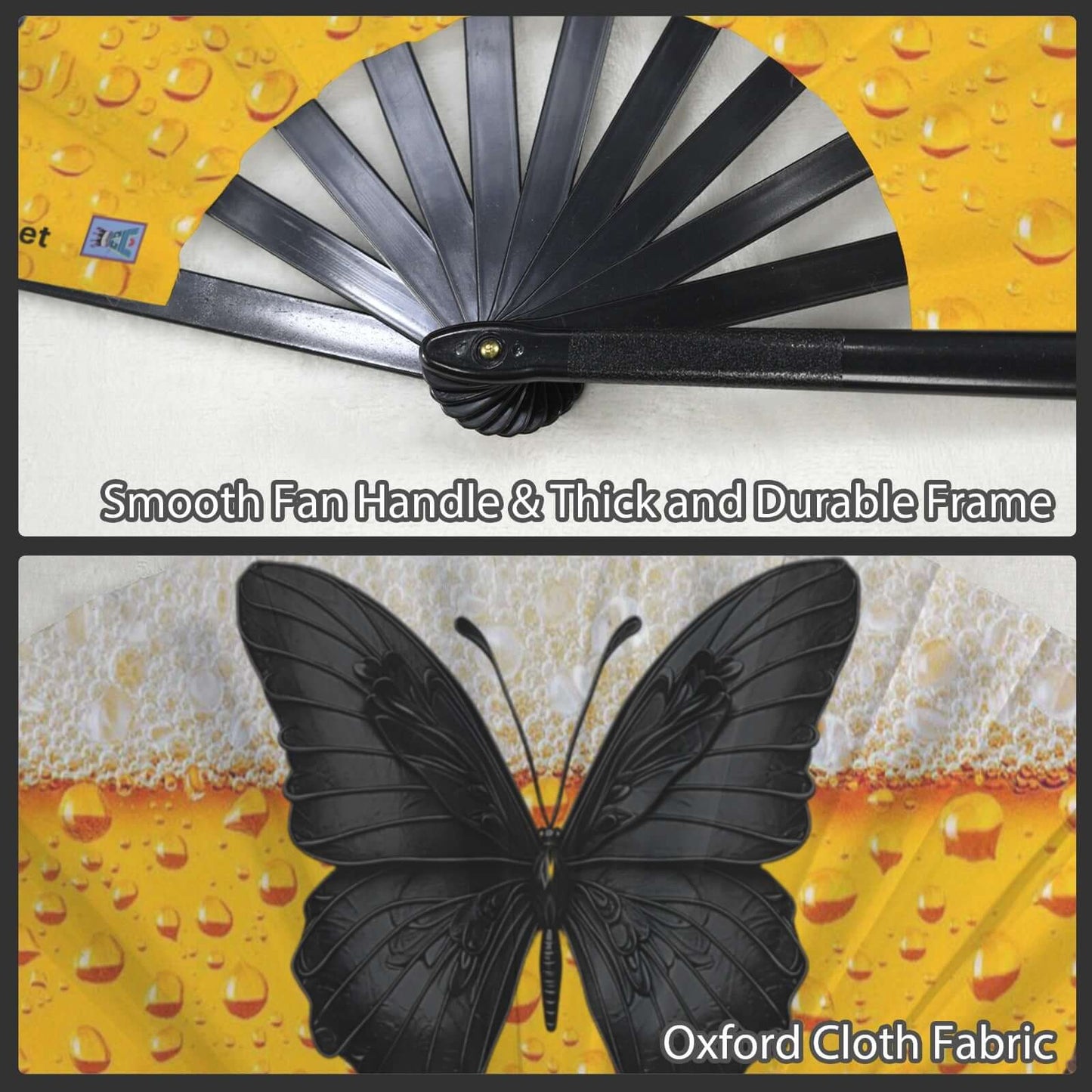 Clack Fan 010 Multi-Colored Floral Butterflies Black Women