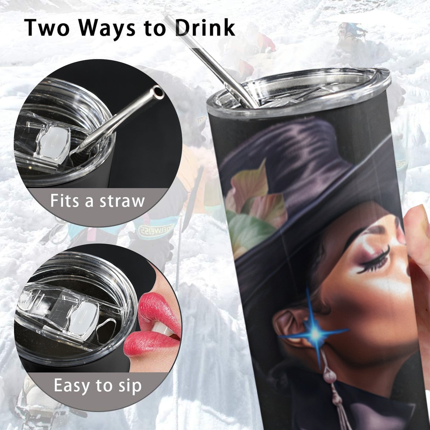 ALIM4U- A19 Drinking Cup 20oz 20oz Tall Skinny Tumbler with Lid and Straw