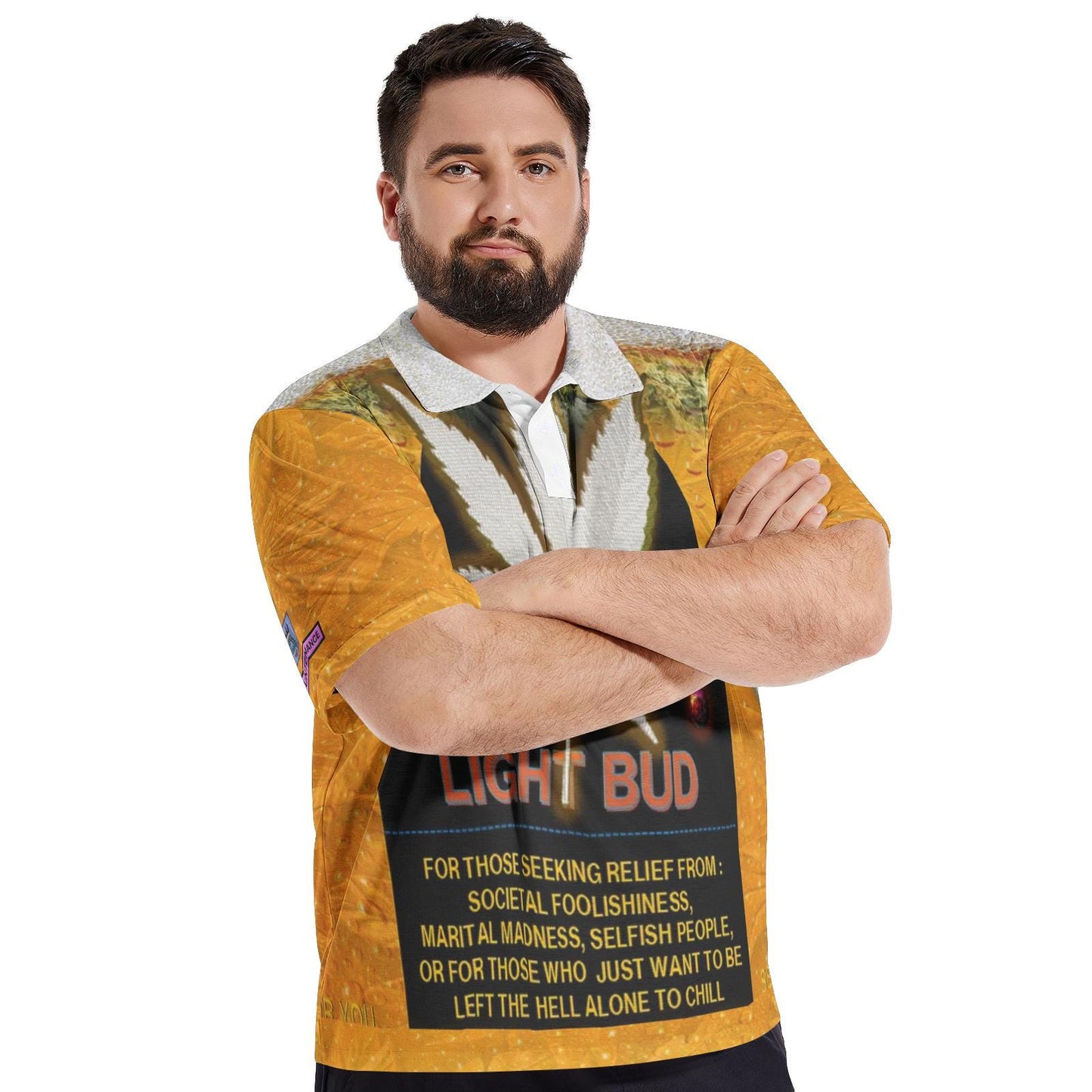 ALIM4U "Light Bud" Men's All-Over-Print Polo Shirts
