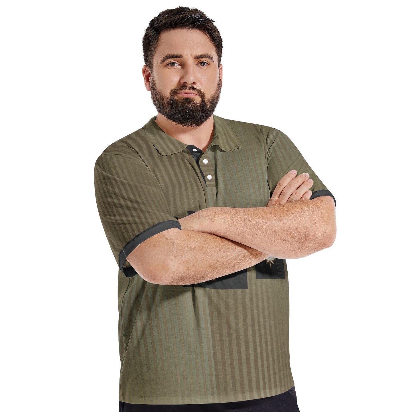 ALIM4U "Light Bud" Men's All-Over-Print Polo Shirts