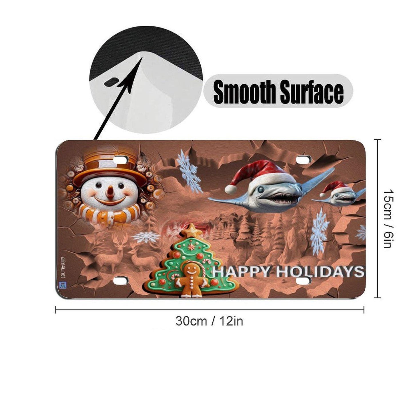 ALIM4U Christmas Car License Plate-11.8”x5.9”