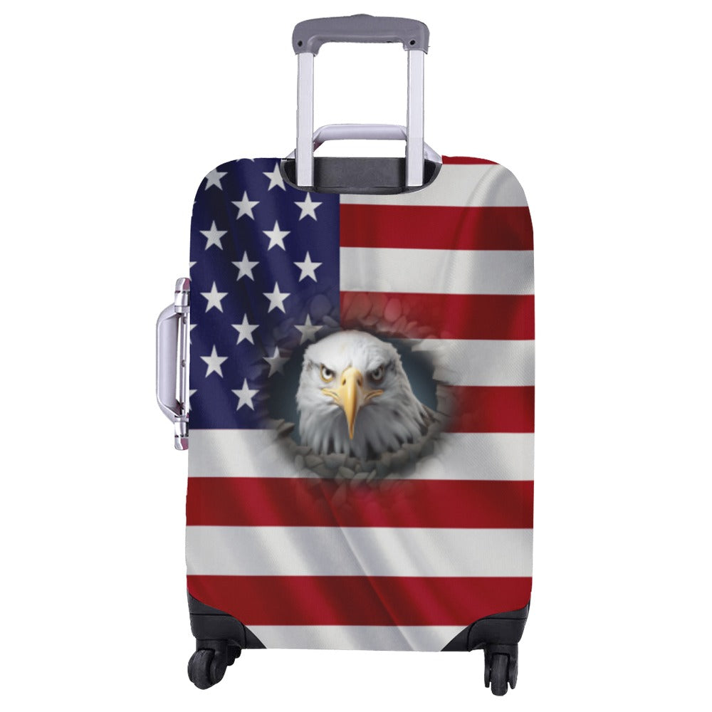 ALIM4U- American Flag and Eagle 2 Luggage Cover (Large Size) (26"-28")