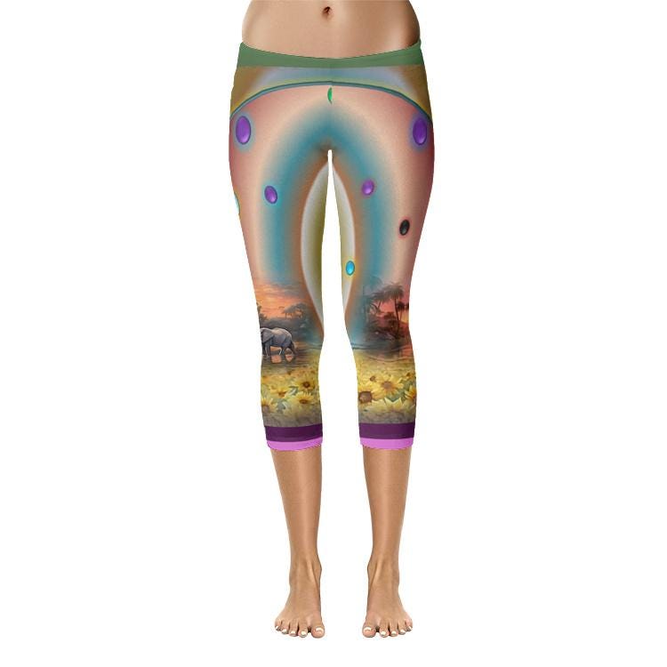 ALIM4U "Sunsational Risings" All-Over Print Capri Leggings