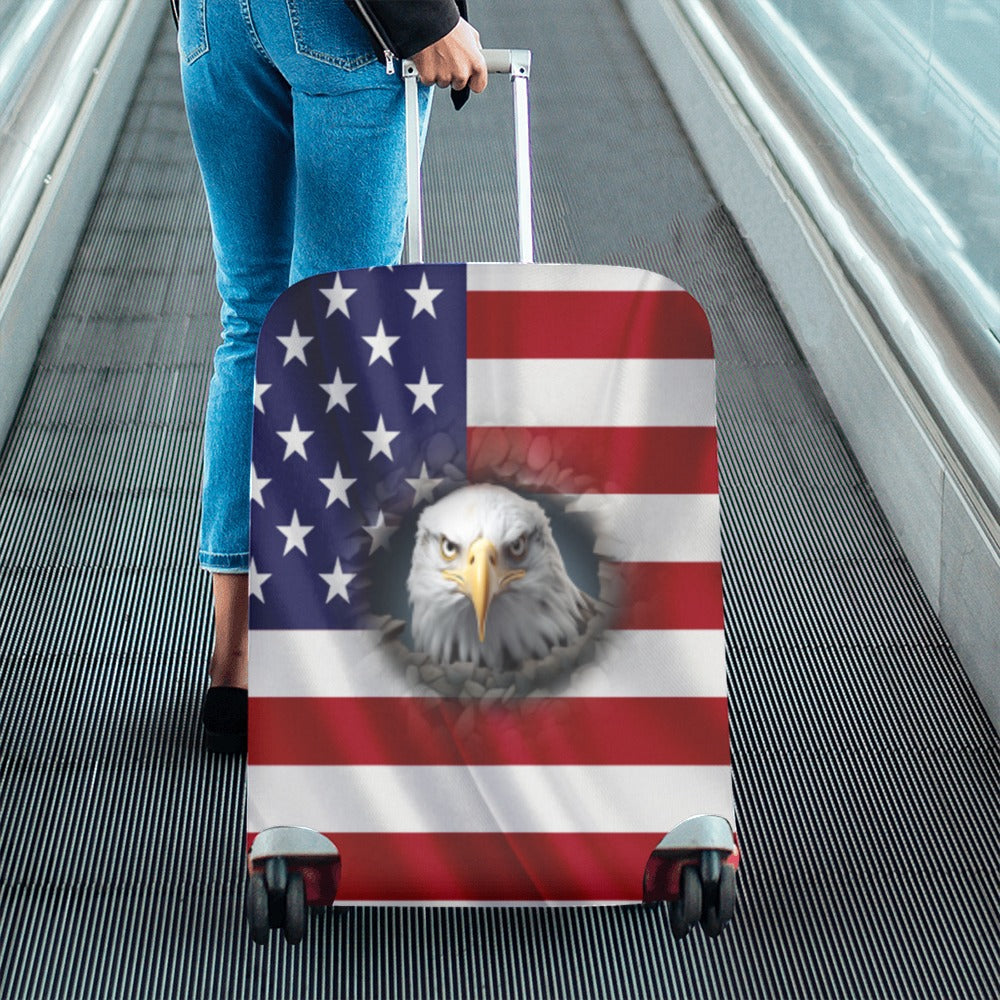 ALIM4U- American Flag and Eagle 2 Luggage Cover (Large Size) (26"-28")