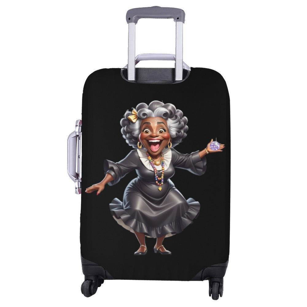 ALIM4U- Black Woman 15 Luggage Cover (Large Size) (26"-28")