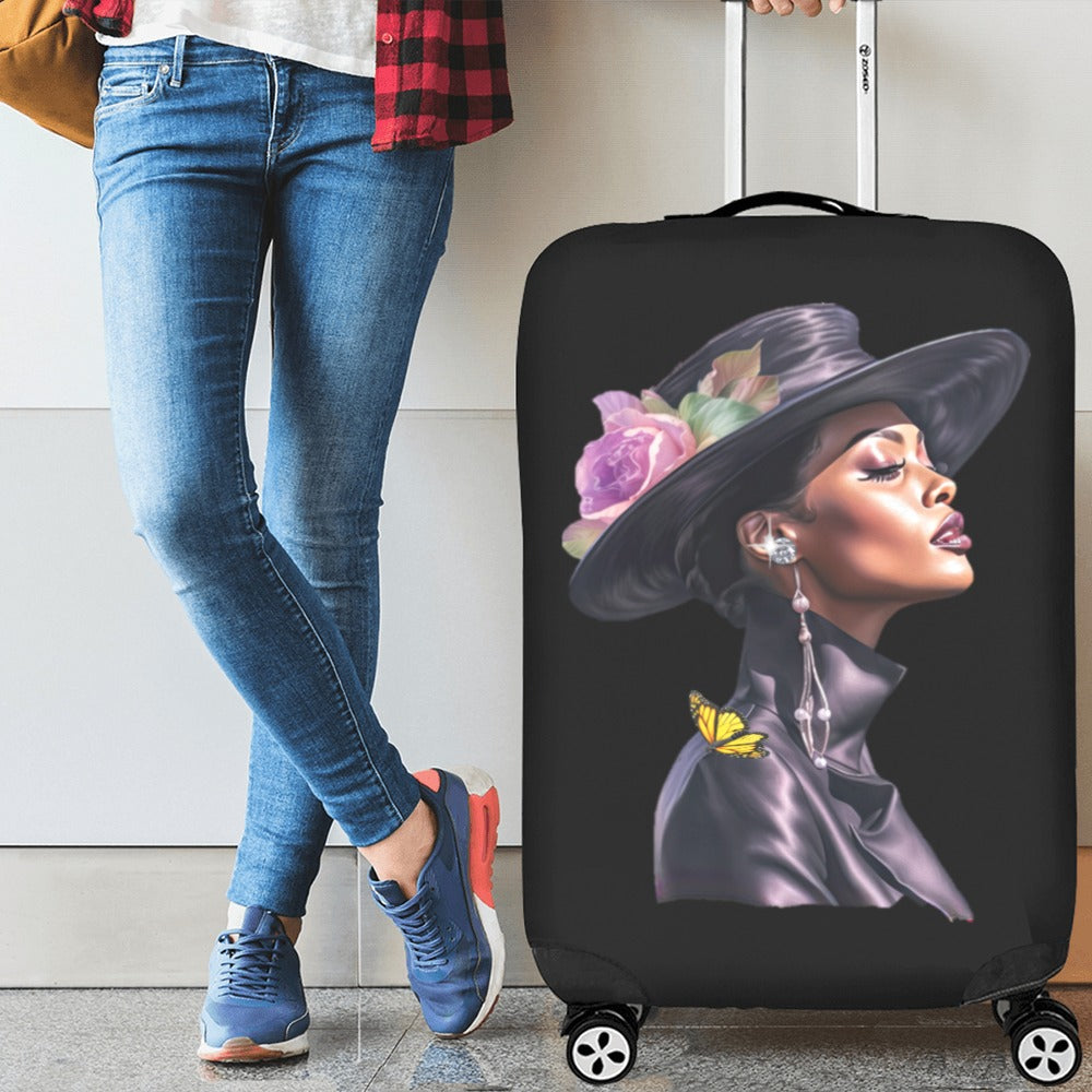 ALIM4U- Black Woman 13 Luggage Cover (Large Size) (26"-28")