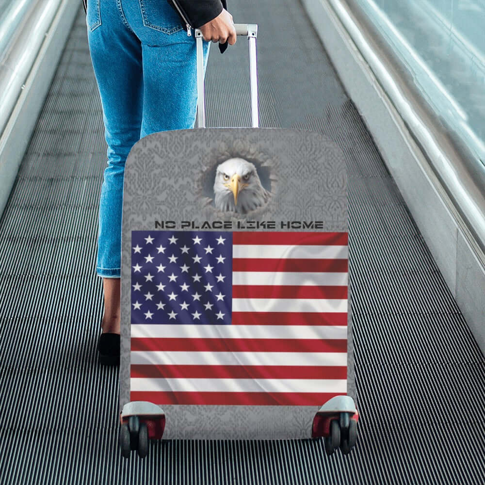 Luggage Cover Size 26-28 American Flag Bald Eagle