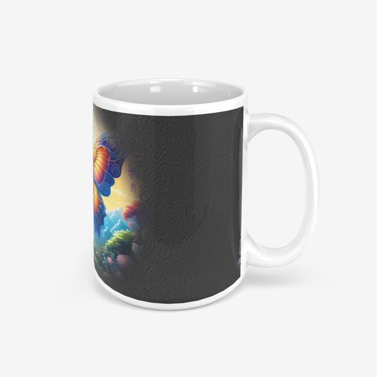 ALIM4U "Butterfly Glo" Classic Glossy Mug