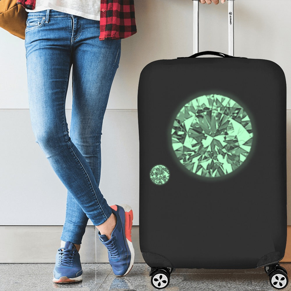 ALIM4U-Large Green Diamond Luggage Cover (Large Size) (26"-28")
