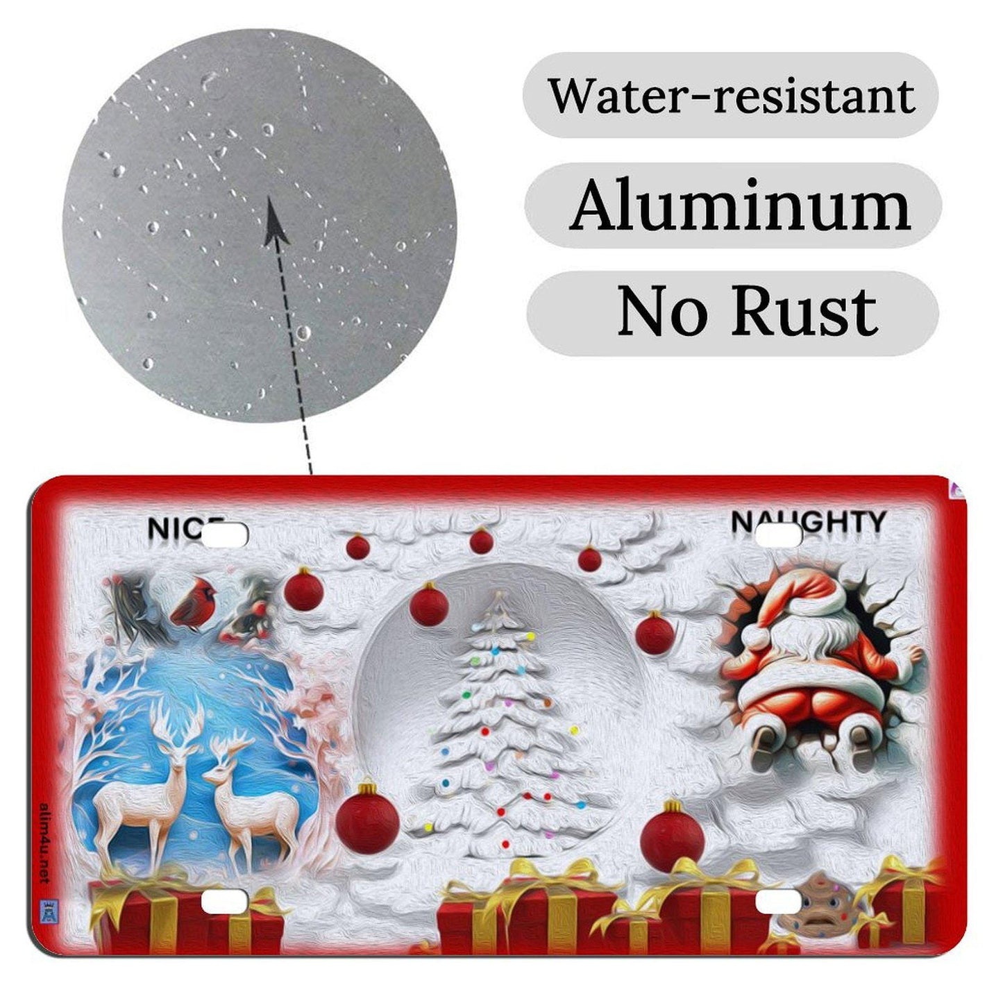 ALIM4U Christmas Car License Plate-11.8”x5.9”