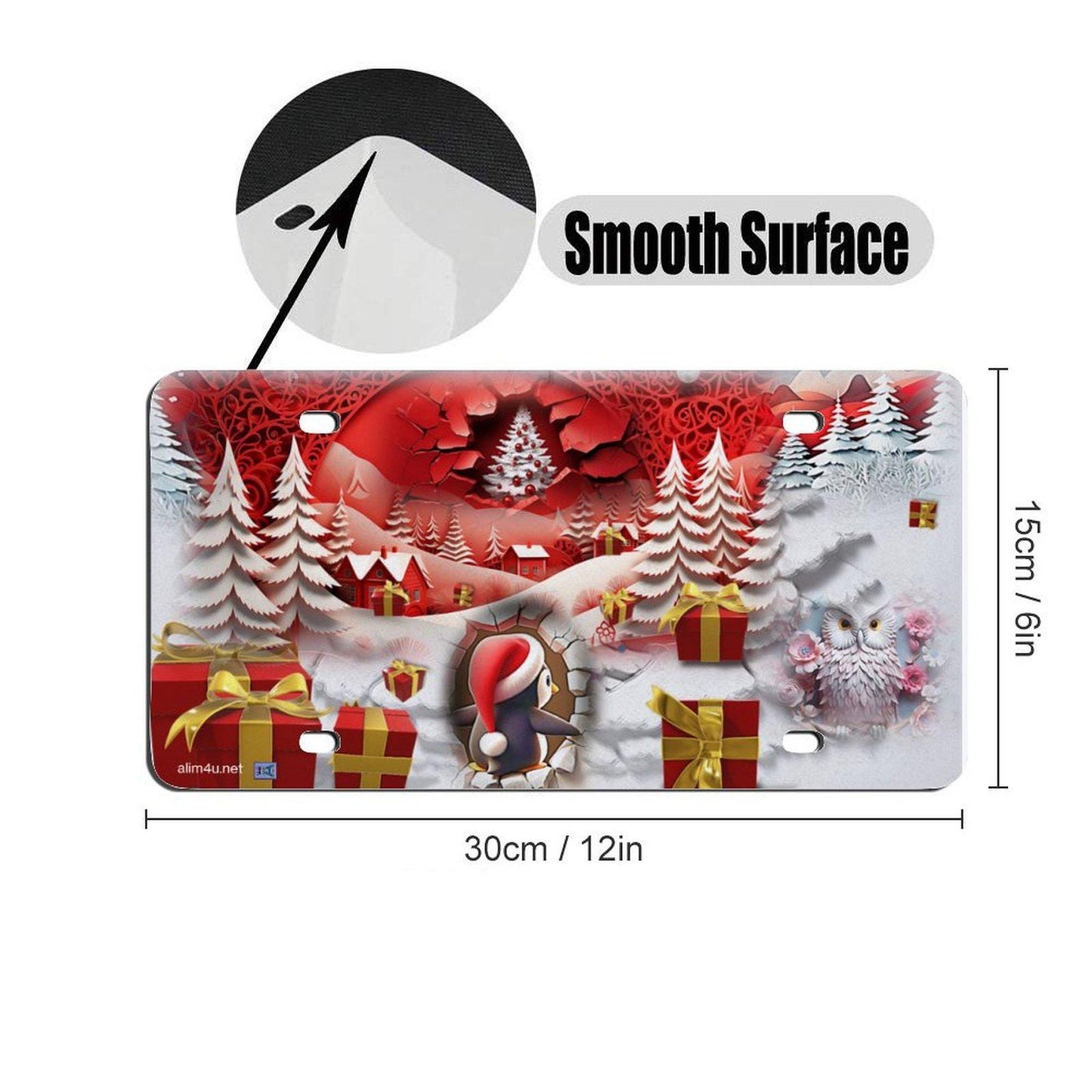 ALIM4U- Christmas Car License Plate-11.8”x5.9"