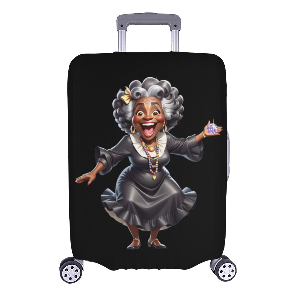 ALIM4U- Black Woman 15 Luggage Cover (Large Size) (26"-28")