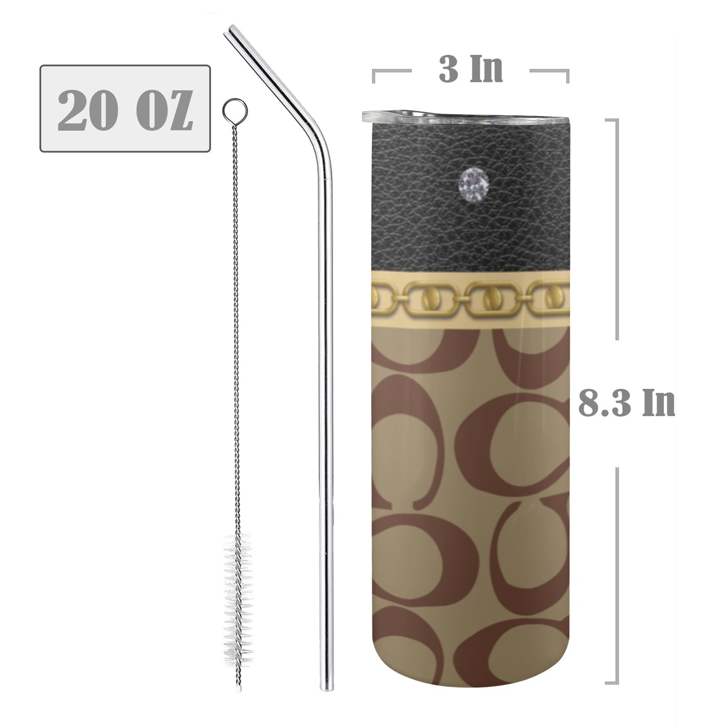 ALIM4U- A149 Drinking Cup 20 oz 20oz Tall Skinny Tumbler with Lid and Straw